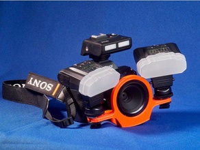 suporte sony 50mm, a lente macro meike de flash kit escreva um moi 3d prusa i3 mk3s 3d print model - Mito3D