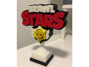 brawl stars logo game supercell title trophy 3d print model - Mito3D