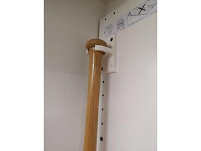 solid baseball bat holder ikea pax hack mount 3d print model - Mito3D