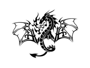 dragón de la plantilla aerógrafo animal lagarto mito estatua galería símbolos tatoo 3d print model - Mito3D