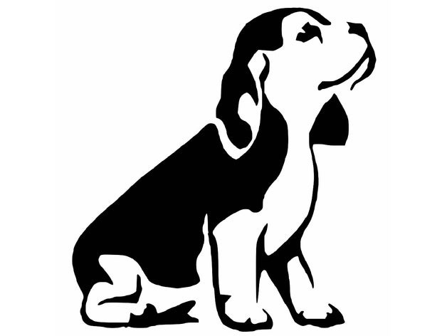 beagle stencil airbrush canine cute dog mammal 3D print model - Mito3D