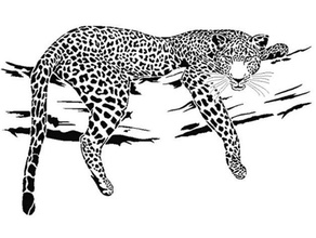 leopard stencil animal cat mammal 3d print model - Mito3D