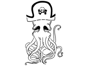 octopus stencil animal cephalopoda marine sea creature 3d print model - Mito3D
