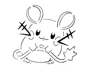 dedenne pochoir l'anime jeu de la souris nintendo pokemon 3d print model - Mito3D