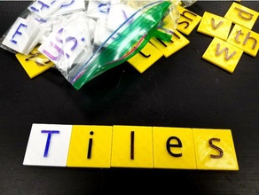 letter tiles english letters reading spelling words 3d print model - Mito3D