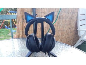 cat ears headset 3d printing gaming 3d print model - Mito3D