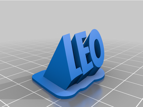 my customized sweeping 2-line name plate leo 3d print model - Mito3D