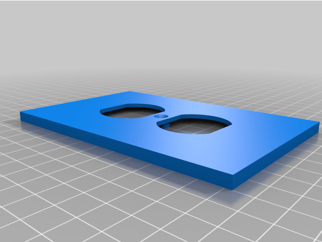 simple cubierta de salida toma corriente eléctrica 3D print model - Mito3D