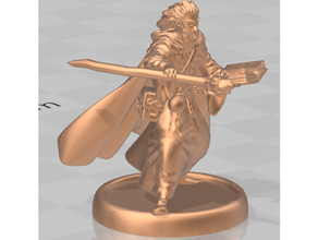 wizard action dnd miniature dungeons dragons mage rpg sorcerer warlock 3d print model - Mito3D