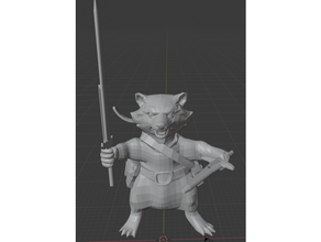 racoonman de combate dungeons dragons 3d print model - Mito3D