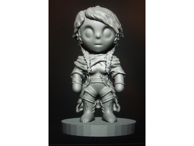yarı -elf druid dnd minyatür elf kadın mini yarı-elf halfelf yarım 3D print model - Mito3D