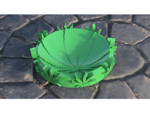 pot leaf ashtrays ashtray weed 3d print model - Mito3D