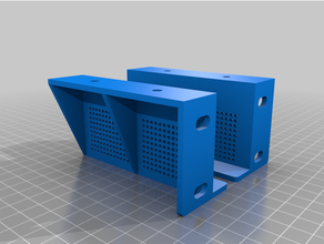 underdesk fixations 1u v2 ventilé 3d print model - Mito3D