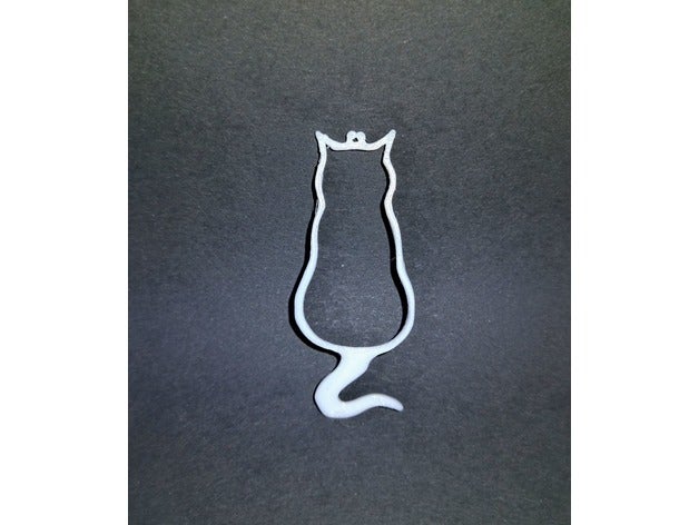 kitten outline earring 3D print model - Mito3D