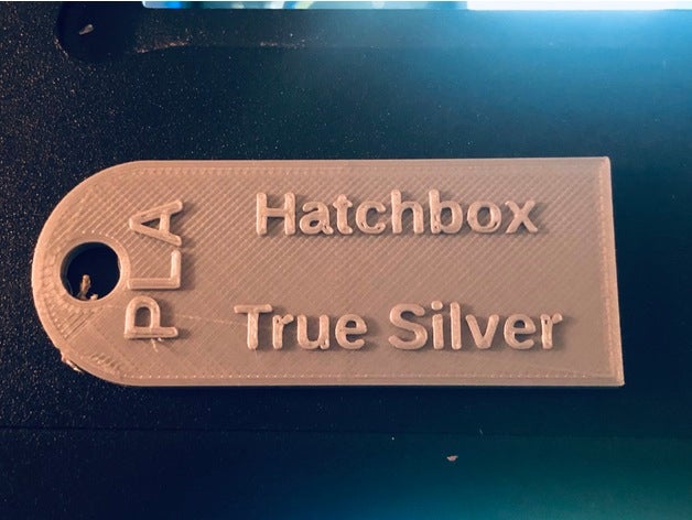 filament-tag - hatchbox true silver kundengebundene 3D print model - Mito3D