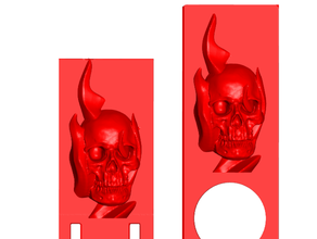 flaming skull favoritos 2 estilos ficha bookmarker marcadores crânio crânios 3d print model - Mito3D