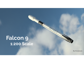 falcon 9 bloque 5 de la escala 1 a 200 múltiples partes 1200 halcón el fusible lanzador cohete espacio spacex 3d print model - Mito3D
