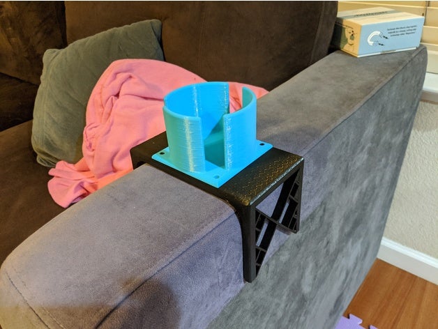 'sactional' canapé côté porte-gobelets v2 divan de la coupe le support tasse lovesac sactional 3D print model - Mito3D