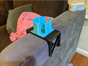 'sactional' couch side cupholder v2 cup holder lovesac sactional 3d print model - Mito3D