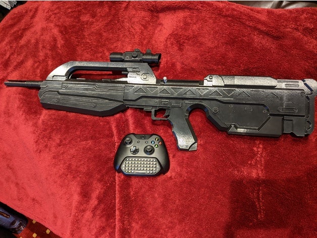 halo 2 aniversário da batalha rifle atualizado partes 3D print model - Mito3D