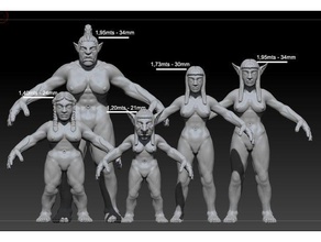 de fantasia medieval personagens do sexo feminino da base dados modelos Modelagem em 3d o blender wargaming zbrush 3d print model - Mito3D