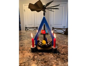 candle holder carousel christmas pyramid candleholder pac-man pacman scan 3d print model - Mito3D