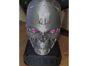 terminator t800 - 5mm led eyes single print 3d print model - Mito3D