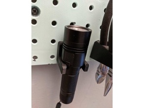pegboard flashlight holder 3d print model - Mito3D