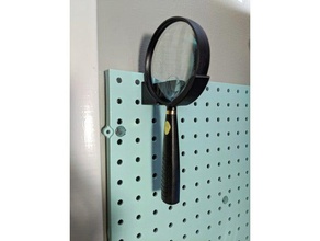 pegboard magnifying glass holder 3d print model - Mito3D