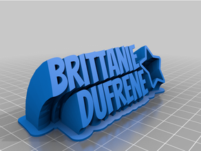 britt 2-nome de linha da placa texto personalizado 3d print model - Mito3D