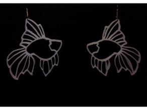 fish outline earring 3d print model - Mito3D