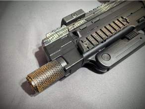 force d'élite hk mp7 a1 aeg - traceur museau pause acetech airsoft eliteforce arme à feu frein de bouche picatinny rail softair 3d print model - Mito3D