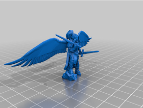 aranil stormcaller angel elf fantasy knight medieval swords winged 3d print model - Mito3D