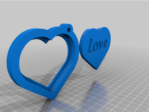 kalp şeklinde fotoğraf sahibi Anahtarlık şekil duyuyor anahtar cains logo 3d print model - Mito3D