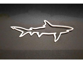 shark outline 3d print model - Mito3D