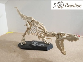zócalo platine squelette t-rex - esqueleto de la base jurásico jurassicpark jurassic park world el t rex 3d print model - Mito3D
