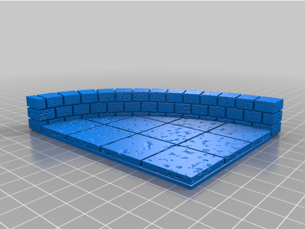 openforge 20 cut stone curved low wall dnd tiles openforge2 3D print model - Mito3D