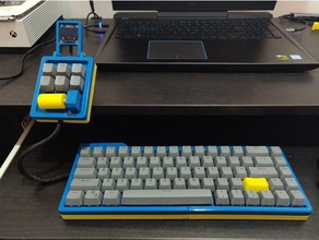 teclado mecânico - doente-68+encoder+oled cherry mx diy codificador oled botão giratório teensy 3d print model - Mito3D