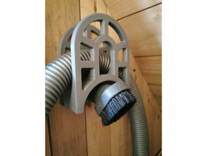 vacuum cleaner hose hanger - flashforge finder printable brush nozzle holder vaccum tube 3d print model - Mito3D