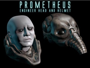 prometheus engineer head & Helm alien Ingenieur giger der Miniatur scifi 3d print model - Mito3D