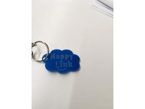 happy link porte clef emlyon 3d print model - Mito3D