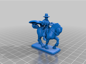 mounted witch hunter books characters empire heroes horses pistols roleplaying warhammer witches 3d print model - Mito3D