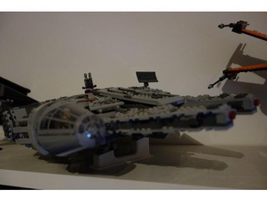 lego millennium falcon stand compatibili millenium starwars star wars 3d print model - Mito3D