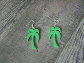 palm tree earring earrings palmtree 3d print model - Mito3D