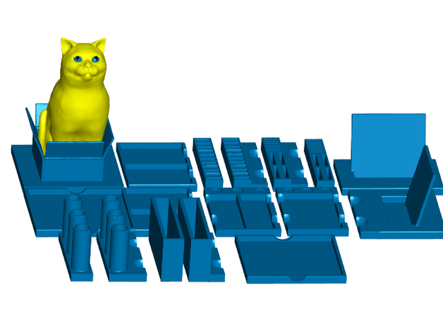 cat postit note pen usb sd micro-sd holder modular office desk organizer business card micro openscad pencil post-it 3D print model - Mito3D