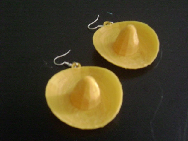 sombrero pendiente arete aretes mexicano 3D print model - Mito3D