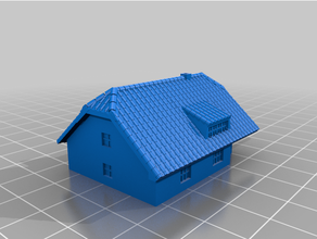 german house tiled roof 1 300th 3d print model - Mito3D