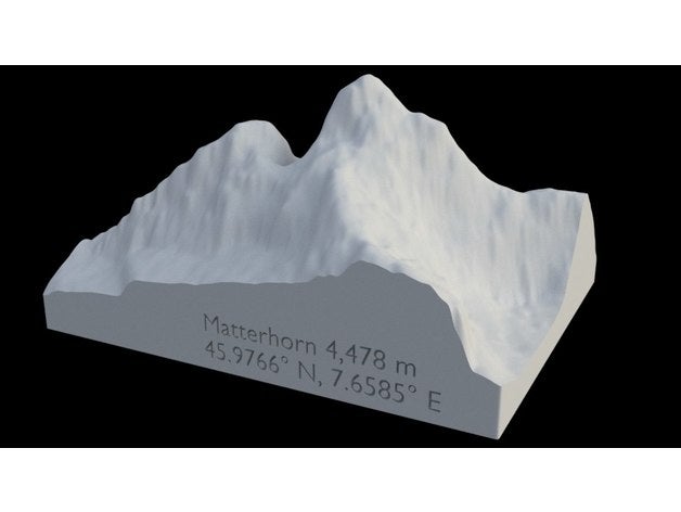 cervin modèle l'échelle montagne topographie 3D print model - Mito3D