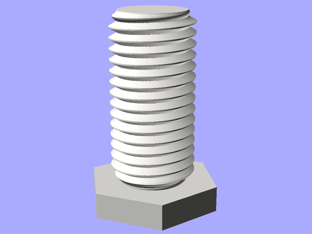parafuso biblioteca openscad parafusos nozes 3D print model - Mito3D