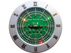 analog-style led clock frame numbers alarm buzzer capacitor capacitors circuit board diode diodes electronics kit fusion 360 heathkit leds microcontroller nuts volts pcb pic printed resistor resistors roman numeral solder transistor transistors voltage regulator 3d print model - Mito3D